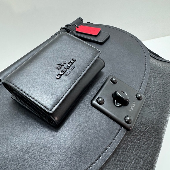 COACH Drifter Carryall in Black Leather & Jet Black Micro Wallet - Picture 15 of 15